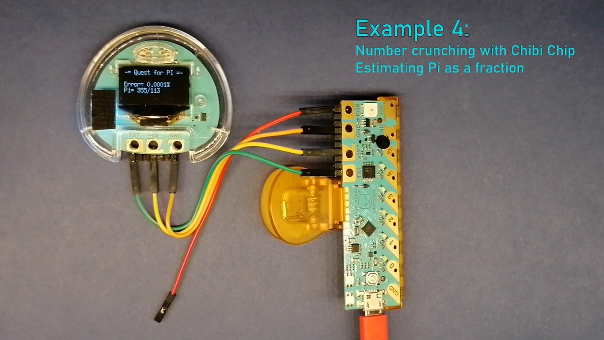 TizedesCs's tweet photo. Quest for Pi - Number crunching with Chibi Chip
https://t.co/v4Mn0Ry3gV
@chibitronics #ChibiChip #ChibiScope #NumberCrunching #EstimationOfPi https://t.co/W5bmkcy4SA