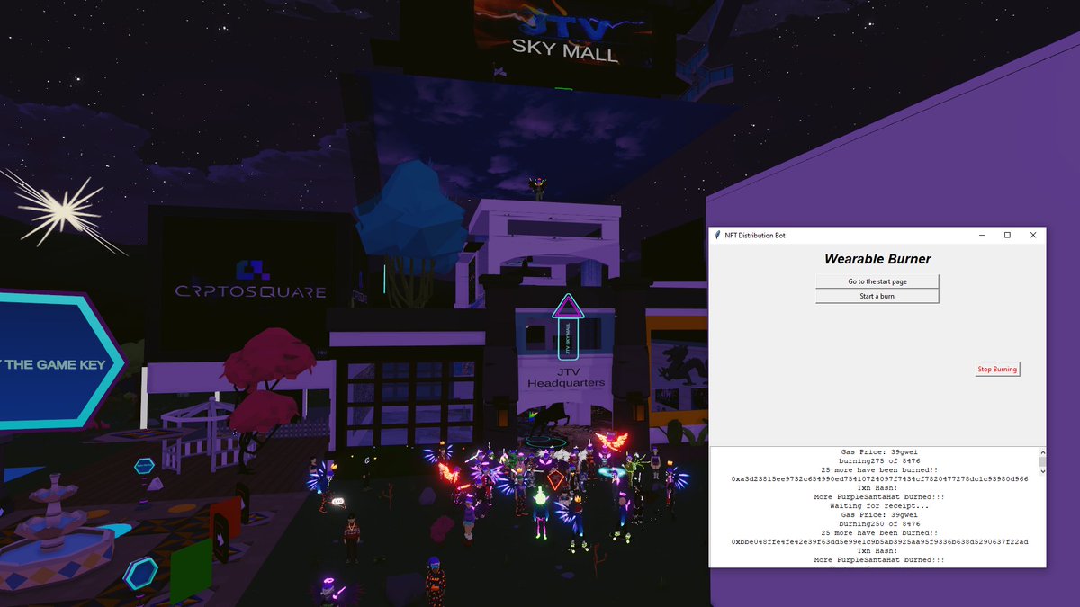 JTV____'s tweet photo. Just discontinued the Purple Santa Hat (PSH) Burning 8,626  PSHs. There is a total available supply of 1,374 PSHs. This a #Decentraland (DCL) wearable. DCL resell market👇
HERE
https://t.co/qtVfchtPfA

FREE #NFTGiveaway drop address below!

 #NFTs #NFTburn #JTVHQ 
#NFTGame #P2E https://t.co/xe846QCbj7