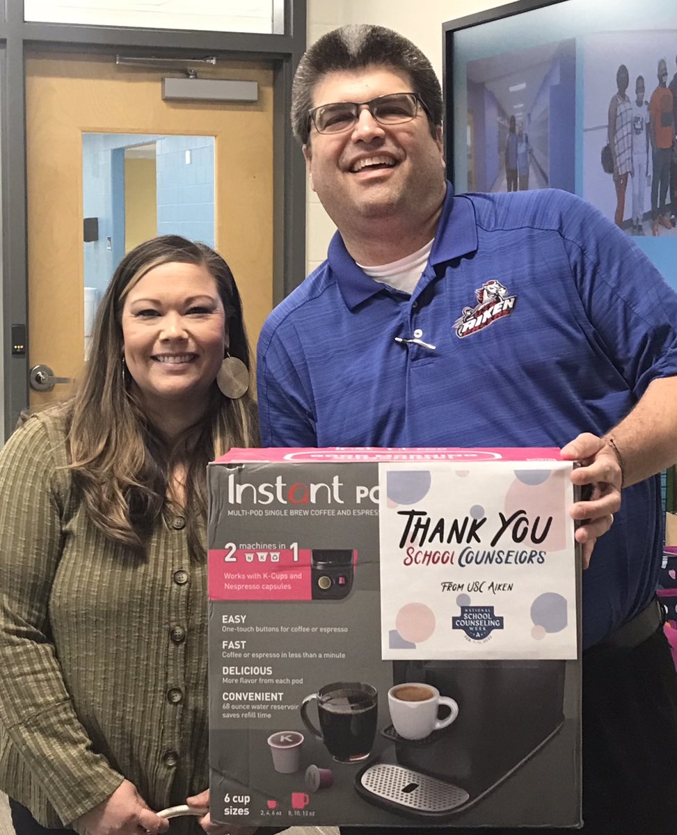 Thank you <a href="/ChooseAiken/">USC Aiken Admissions</a> for the awesome gift!  <a href="/A_H_Hendrix/">Andrew Hendrix</a> knows we run off of caffeine around here! 😂  Happy #NSCW friends!