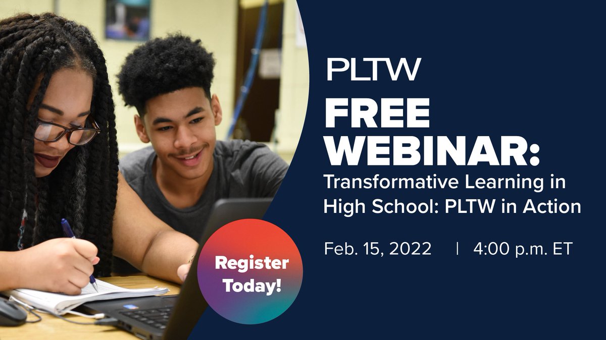 PLTWorg's tweet photo. Students in PLTW courses outperform peers in school and are better prepared for post-secondary studies. Join the discussion to hear educators share how you can elevate your students’ learning experience through PLTW. Register today! https://t.co/ul2djQP4ad https://t.co/OjlTnuww9Z