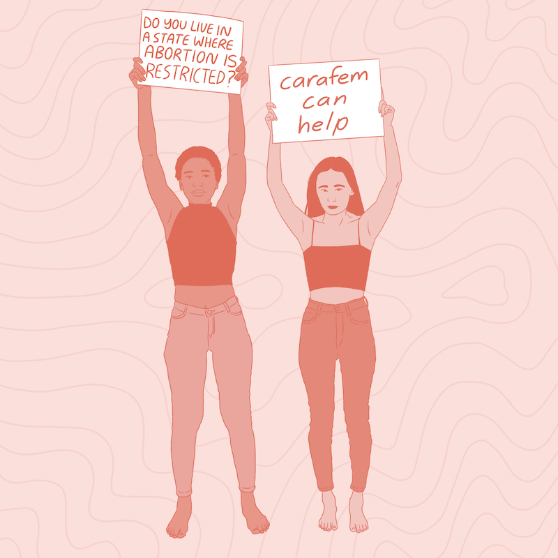 Did you know that we can help if you live in a state with restrictive abortion laws? We’re making it easier to receive high quality, medically supported abortion care over state lines.⁠⁠

Check out our blog post with art by <a href="/shegotthepink/">taylor steinbeck ✨</a> to learn more: carafem.org/traveling-for-…