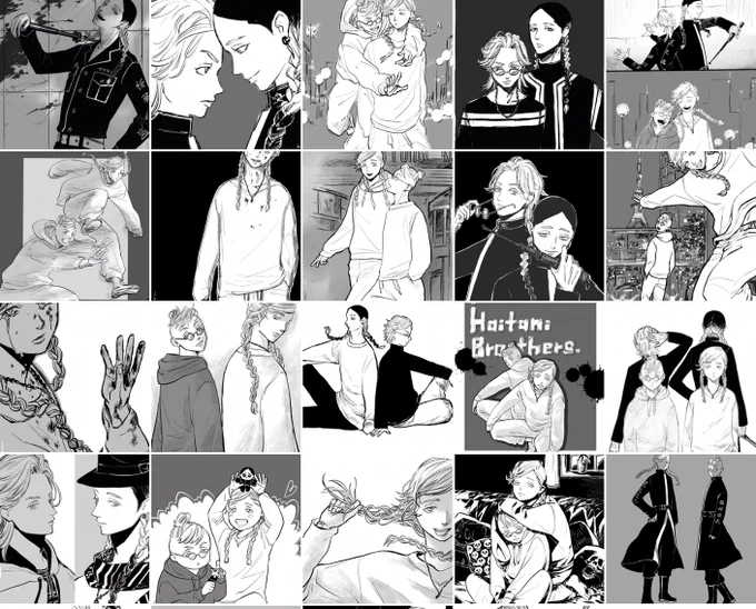 灰谷垢始めて描いた絵の一部
まだひと月経ってないけど色々描いたなあ! #灰谷兄弟 #灰谷蘭 #灰谷竜胆 