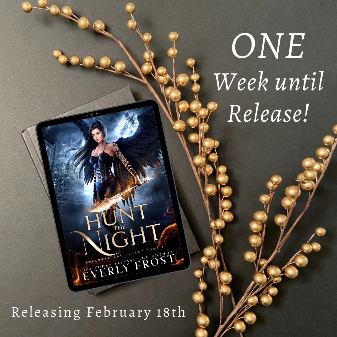 EverlyFrost's tweet photo. ✨ Only one week until Hunt the Night releases! 😱✨
Make sure you check out the mystery swag giveaway in my reader group!
https://t.co/aMUL07lMU8
Preorder here: https://t.co/eOemVWWO0W
#giveaway #newrelease #paranormalromance #angelsvsdragonshifters https://t.co/kZWukBPsuV