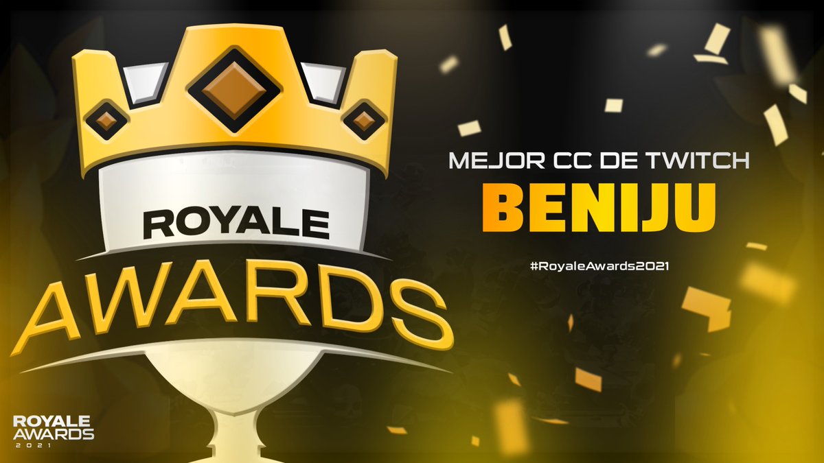 ¡Y el ganador al premio de mejor creador de contenido en Twitch del año es para... <a href="/BENIJU03/">beniju</a>!

Con un 55.3% de los sufragios, fue el elegido por la comunidad.

🥈 <a href="/DrekzeNN/">Iarek Hoffmann</a> 10.1%
🥉 <a href="/WithZack/">WithZack</a> 9.3%

12/14 #RoyaleAwards2021 #CR