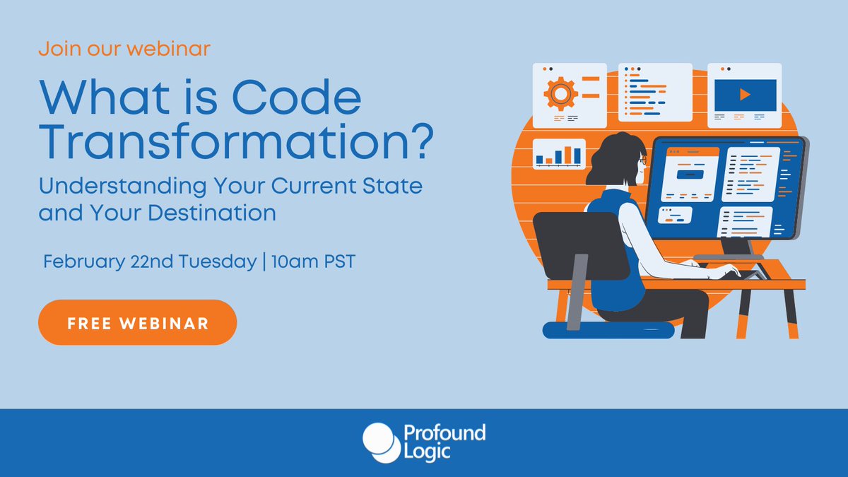 ProfoundLogic's tweet image. Without a comprehensive understanding of your current circumstances, #CodeTransformation may seem like a daunting task! But never fear - Profound Logic is here! Join our own Brian May, on Feb. 22nd, for a deep dive into code transformation. Register now hubs.ly/Q012L4P30