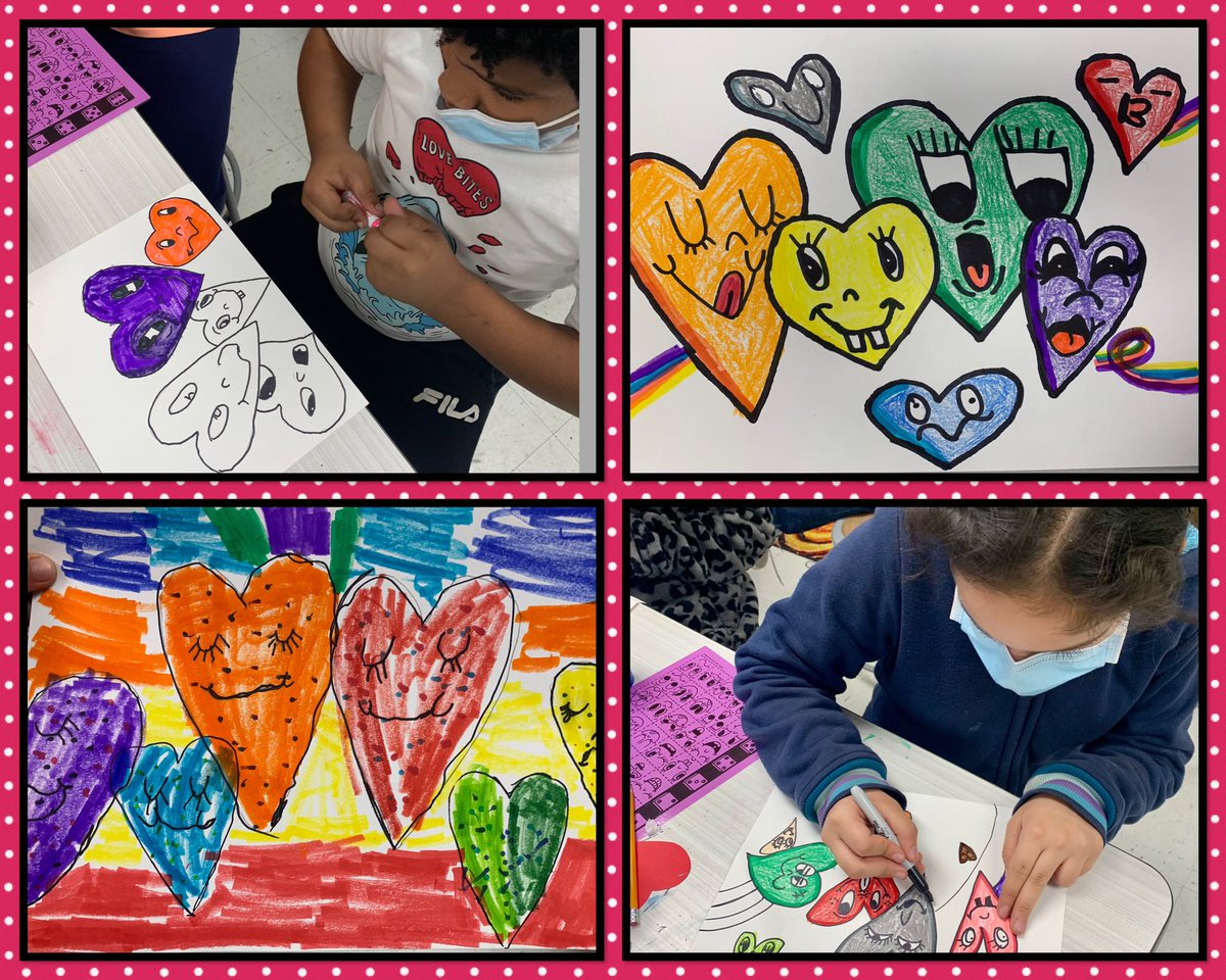 MrsAllensART's tweet photo. When your class is all caught up on their lessons… you get to make some ❤️ art! Inspired by @JGoldcrown, @romerobrittoart, #ChrisUphues &amp; #JimDine students had fun making these 1 day art pieces. 😍 Thank you @cassiestephens for such a fun lesson. #LockhARTLeading @CFELISD https://t.co/Fpn5ioKnXd