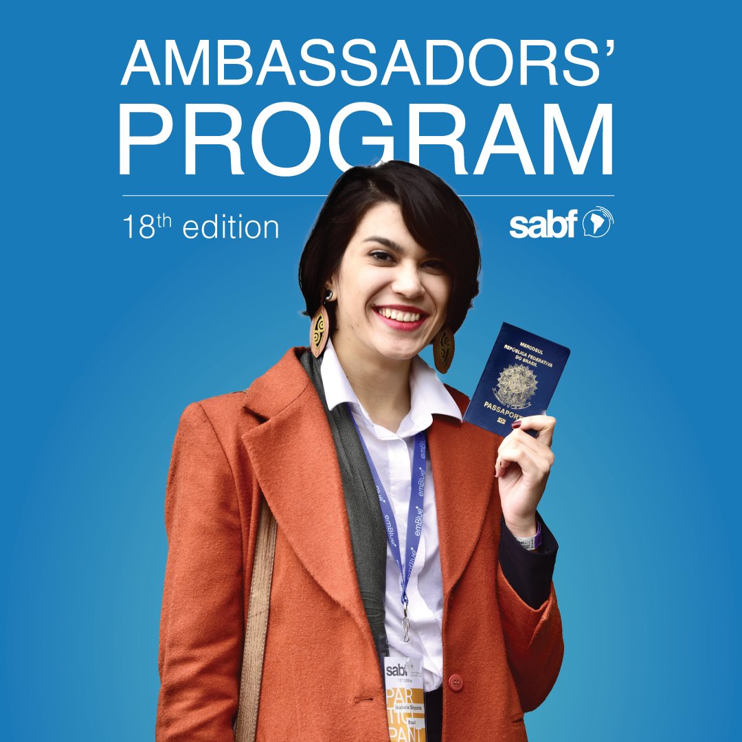 🇬🇧 Are you an ex-participant and would like to share your experience?
Our Ambassadors’ program is open!
The winners will have the opportunity to attend this year's conference as Ambassadors.
Contact: help@sabf.org.ar | help.sabf.org.ar
