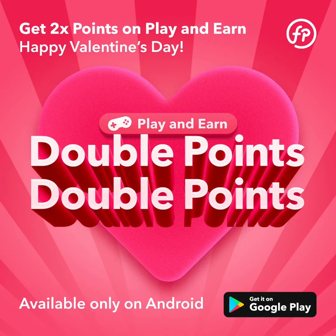 Happy Valentine's!
Double points on Play and Earn is back! (Android only)
Start earning double points now! featurepoints.com

11th 12pm PST to 15th 12pm PST.