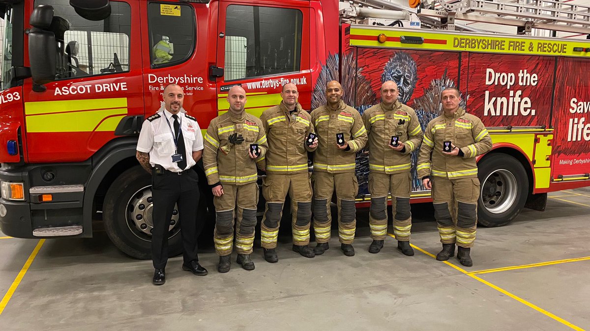Ascot Drive Red Watch receiving Platinum Jubilee service medals today from SM Whitelaw #firefighters #squad #PlatinumJubilee