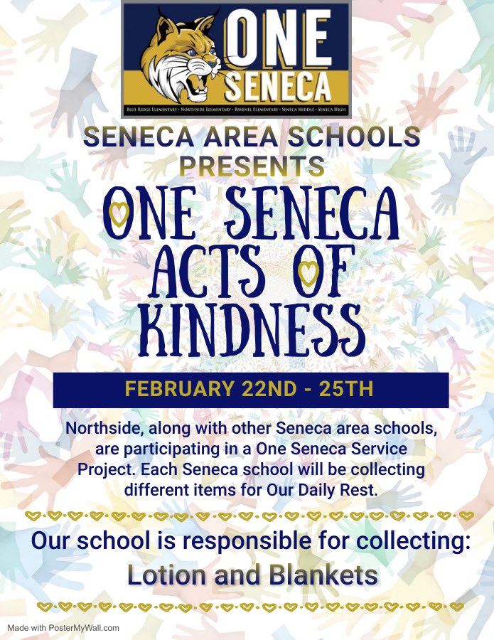 NESPride's tweet photo. We are so excited to work in partnership and community as #OneSeneca to benefit Our Daily Rest. Northside will collect lotion and new blankets to donate. Item collection is February 22nd -25th!#OneSeneca #StrongerTogether https://t.co/A4AUiYDejF