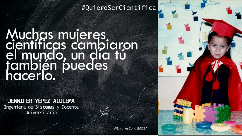 "Muchas mujeres científicas cambiaron el mundo, un día tú también puedes hacerlo" Jennifer Yépez, Ingeniera de Sistemas y Docente Universitaria <a href="/nniferandyepez/">Jennifer Yépez</a> es una mujer que inspira a nuevas generaciones #ConCIENCIAdeMujer #11F <a href="/CientificasEC/">👩🏽‍🎓CientíficasEcuador🇪🇨</a> <a href="/OpenlabEc/">OpenlabEC</a>  <a href="/KunaEcuador/">KUNA</a> <a href="/wist_ecu/">WIST</a>