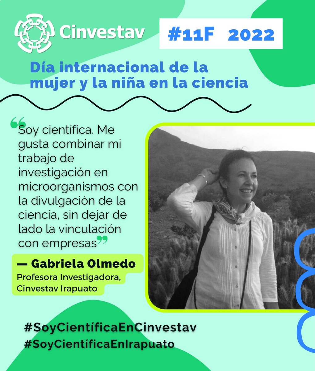 ¿Sabías que en el Cinvestav hay científicas de muchos lugares distintos que se forman y trabajan en nuestras unidades? 
#SoyCientíficaEnCinvestav #11F #DiaDeLaMujeryLaNinaEnLaCiencia #DíaMujerYNiñaEnCiencia 
#SoyCientíficaEnIrapuato