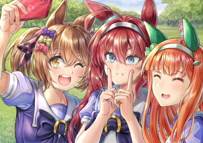 笑顔の練習!
#ウマ娘  #逃げ切りシスターズ 