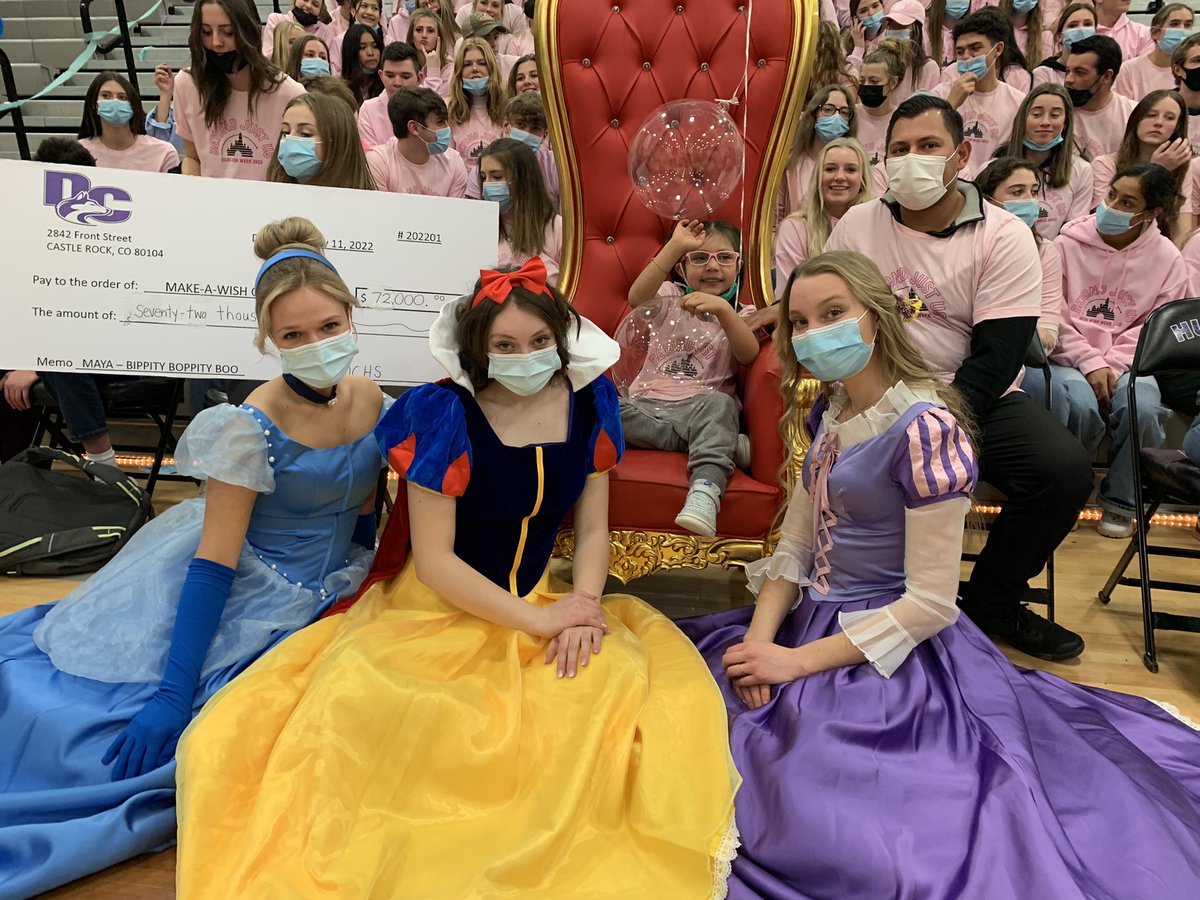 dcsdk12's tweet photo. Big day @DCHSHuskies as the community made Maya’s wish come true! This marked the 10th year of granting wishes at DCHS. Today’s grand total: $72,214 to make children’s wishes come true!

Enjoy your trip to Disney World, Maya! You are a true Disney Princess! https://t.co/m3MJPrxuI6