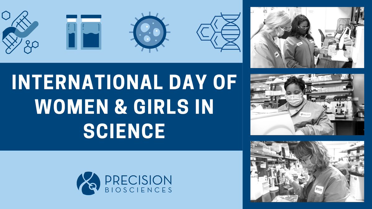 PrecisionBioSci's tweet photo. It’s #InternationalDayofWomenandGirlsinScience! Today we are especially excited to honor the brilliant women of Precision. Every day, every project, every experiment, you inspire us. Thank you for being part of our team. #WomenInScience #WomenInSTEM #PrecisionProud https://t.co/J848Kqe3Te