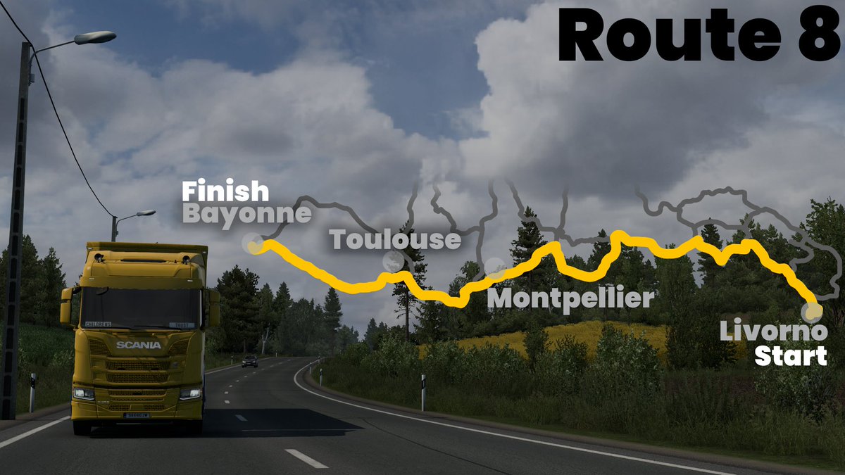 ct_convoy's tweet photo. 8⃣Route Eight is long gone!

🚚We're off for the penultimate route, taking you through the French countryside (with more than a few tolls😂)

https://t.co/safanB0ufV https://t.co/b0XIHjkNbH