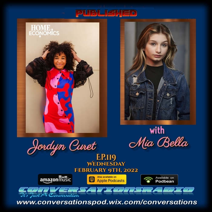 Conversradio's tweet photo. Ep.119 featuring @jordyncuret from @HomeEconABC is now available as a podcast! Thanks to actress Mia Bella for cohosting! Check it out! https://t.co/5ymNB9I6Ul 
#JordynCuret #HomeEconomics  @MiaBella #ConversationsRadio https://t.co/ItGeMzxpvC