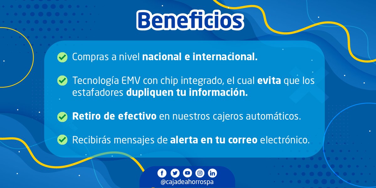 CajadeAhorrosPA's tweet photo. ¿Conoces las ventajas de nuestra tarjeta de débito Mastercard Contactless? ¡Hoy te las diremos! Entérate de todos sus increíbles beneficios. 💙🙌🏼
Para más información, visita nuestra página web: https://t.co/1Pe1aAFTX1
#CajadeAhorros #MastercardContactless https://t.co/EaUEvmqw0u