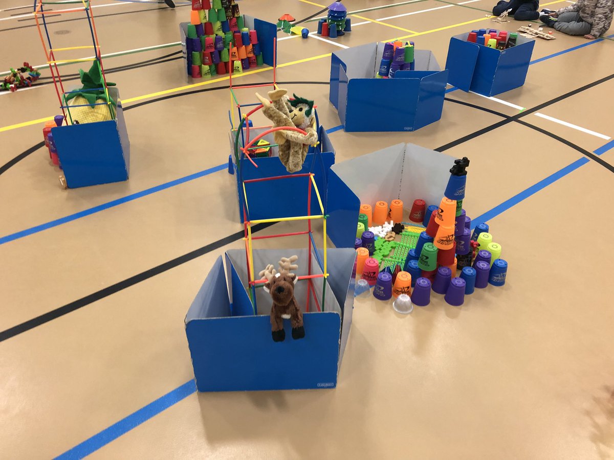 cove_jim's tweet photo. The Grade 4s created and tested our catapults and trebuchets. Today was battle day! We launched candy at enemy strongholds of cups and toys. Fun was had by the all! Thanks to @MrsMackieteach and Mrs. McLeod’s class for their help setting up! @SarahThompsonSc #rvsed https://t.co/IIGyVp3cs9