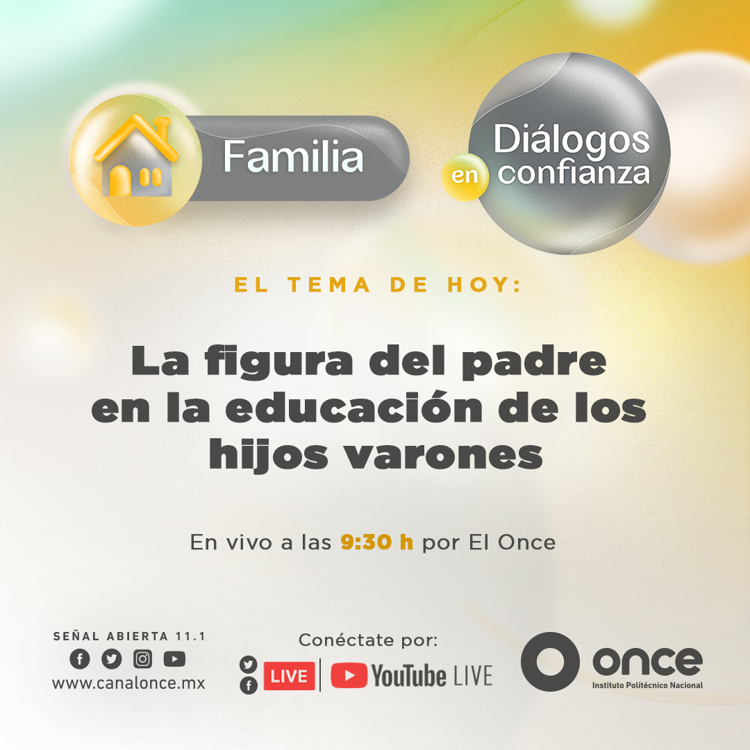 📌¿El #Hijo necesita de la figura del #Padre para aprender a ser #Hombre? #Descúbrelo hoy en #EnVivo 📲📺 en #DiálogosFamilia 👨‍👦👩‍👦 

<a href="/marisaescribano/">Marisa Escribano</a> <a href="/Nat_JimenezL/">Natalia Jiménez</a> <a href="/CanalOnceTV/">Canal Once</a>