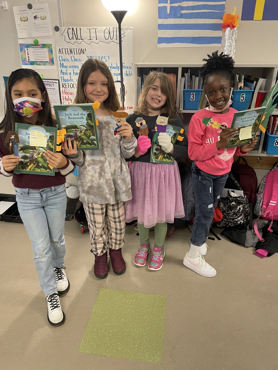 3rd grade readers worked hard reading Jack and the Beanstalk, practicing lines, designing puppets and performing a puppet show this week! They had so much fun too!! #readingforapurpose <a href="/LeaphartElem/">Leaphart Elementary</a>