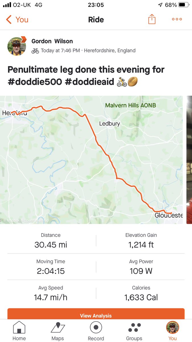 wilson_gw's tweet photo. Nearly there @DoddieGump #doddie500 #doddieaid https://t.co/CJ6GjFKpxh