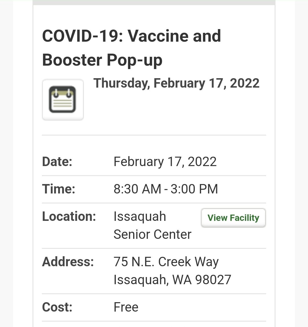 Covid 19 Booster popup, Feb 17. 
tinyurl.com/2p86xkzb