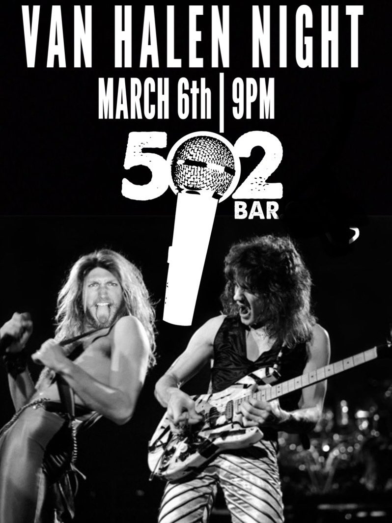 arnstfather's tweet photo. When’s the last time you did something for the first time? Like see a Van Halen show in San Antonio that plays Dave AND Sammy shit? Don’t die with any regrets. Come check it out.

#vanhalen #sammyhagar #redrocker #davidleeroth #diamonddave #eddievanhalen #502bar https://t.co/GzXDQ11NZn