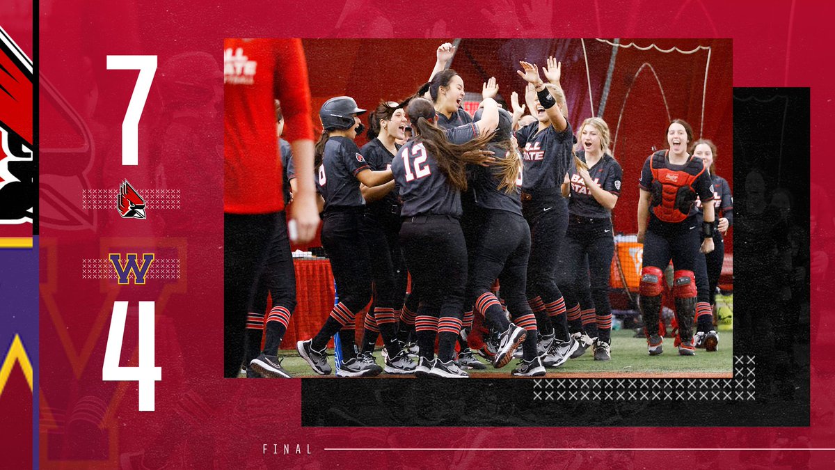 BallStateSB's tweet photo. #VICTORY‼️

We close opening day with a 7-4 win over Western Illinois

@faithhensleyy w/a pair of RBI, including her first 💣 of the season in B6

#AngelinaRusso w/the W in the ⭕️ ... #MadisonTaylor w/the Save

Back for 2 more tomorrow, starting at Noon CT

#ChirpChirp | #WeFly https://t.co/wBQQ5FgEVz