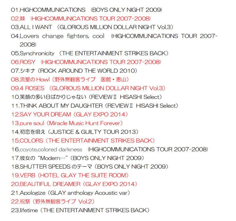 てつや 仮 固定ツイート更新 Takuro推しのglayerです Glayer歴は約22年くらい 好きな曲 で組んだプレイリストは画像の通り 赤文字が特に好きな曲 高森藍子 日野茜 一ノ瀬志希担当pです フォトで遊んでたりするにわかですが よろしくお願いします