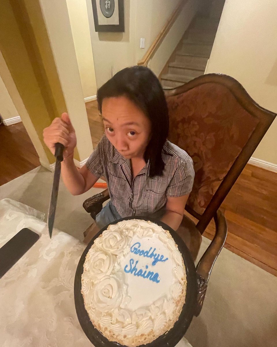 shaingerdanger's tweet photo. So I did throw myself a pizza party! And I got myself a cake. And I quit my job. (Not in this order) https://t.co/8IJDPFWMsF