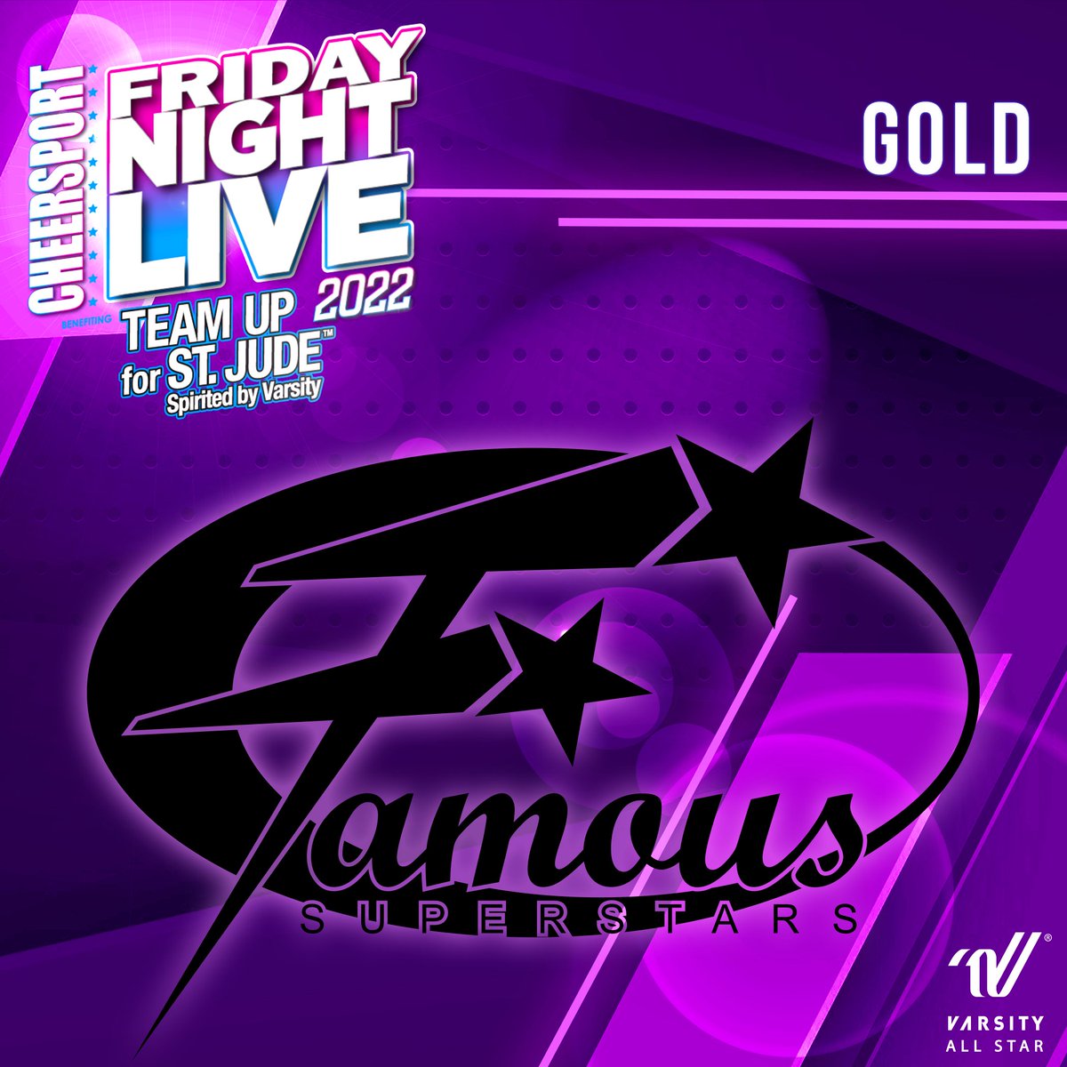 Friday Night Live is almost here! 💜

#TeamUp4StJude with FAMOUS SUPERSTARS – GOLD by donating to St. Jude on their behalf here ➡️ fundraising.stjude.org/site/TR/TAEven…

The teams that raise the most 💰 (+the patients of St. Jude) win! @FAMOUS_SS