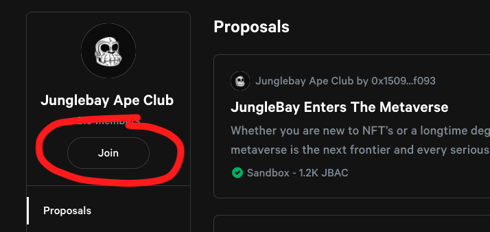 JungleBayAC's tweet photo. NEW DAO PROPOSALS TOMORROW 5/12 🚀

Tomorrow we will be releasing new DAO Proposals filled with some exciting stuff for the community to look forward to!

🗳️ Join DAO 👉https://t.co/gW429qp3pU

#JungleBayApeClub #JBAC #DAO
#NFTs #NFTartist #NFTCommunity
#Metaverse #NFTdrop #ETH https://t.co/G7ejpEKdES