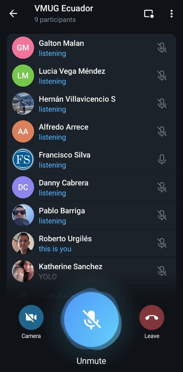 Thank you to those who joined us on our #VoiceChat. We had an active participation of the community. Soon we will inform you of the following events that we are preparing.

#VMUG
#Ecuador