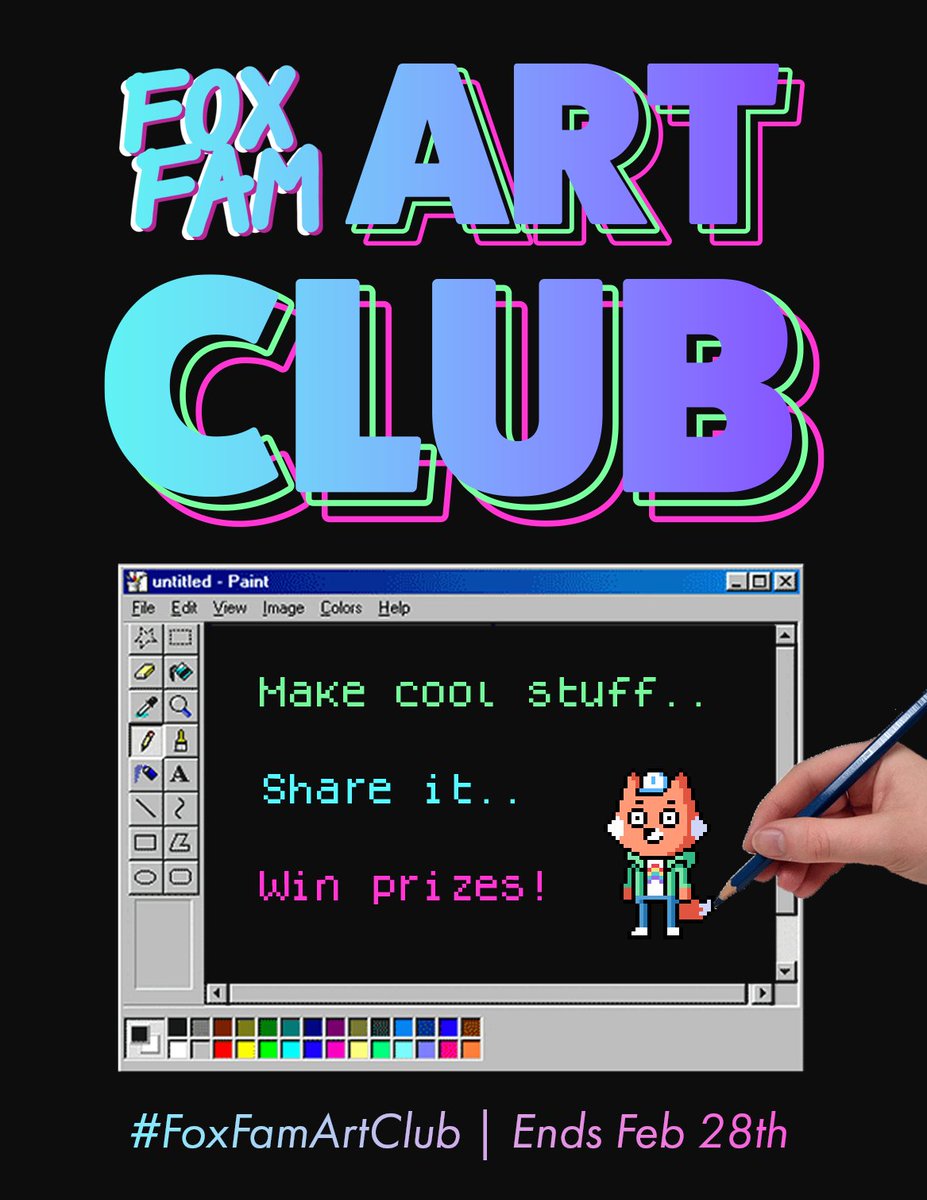 foxfamnft's tweet photo. We're kicking off the weekend with FoxFam Art Club! 
Share your FoxFam themed creations on Twitter using #FoxFamArtClub 

Prizes: 
1st FoxFamNFT
2nd 0.3ETH
3rd 0.2ETH

Ends Feb 28th! We can't wait to see what you create! ⚡️ https://t.co/AYKL7VP3H3