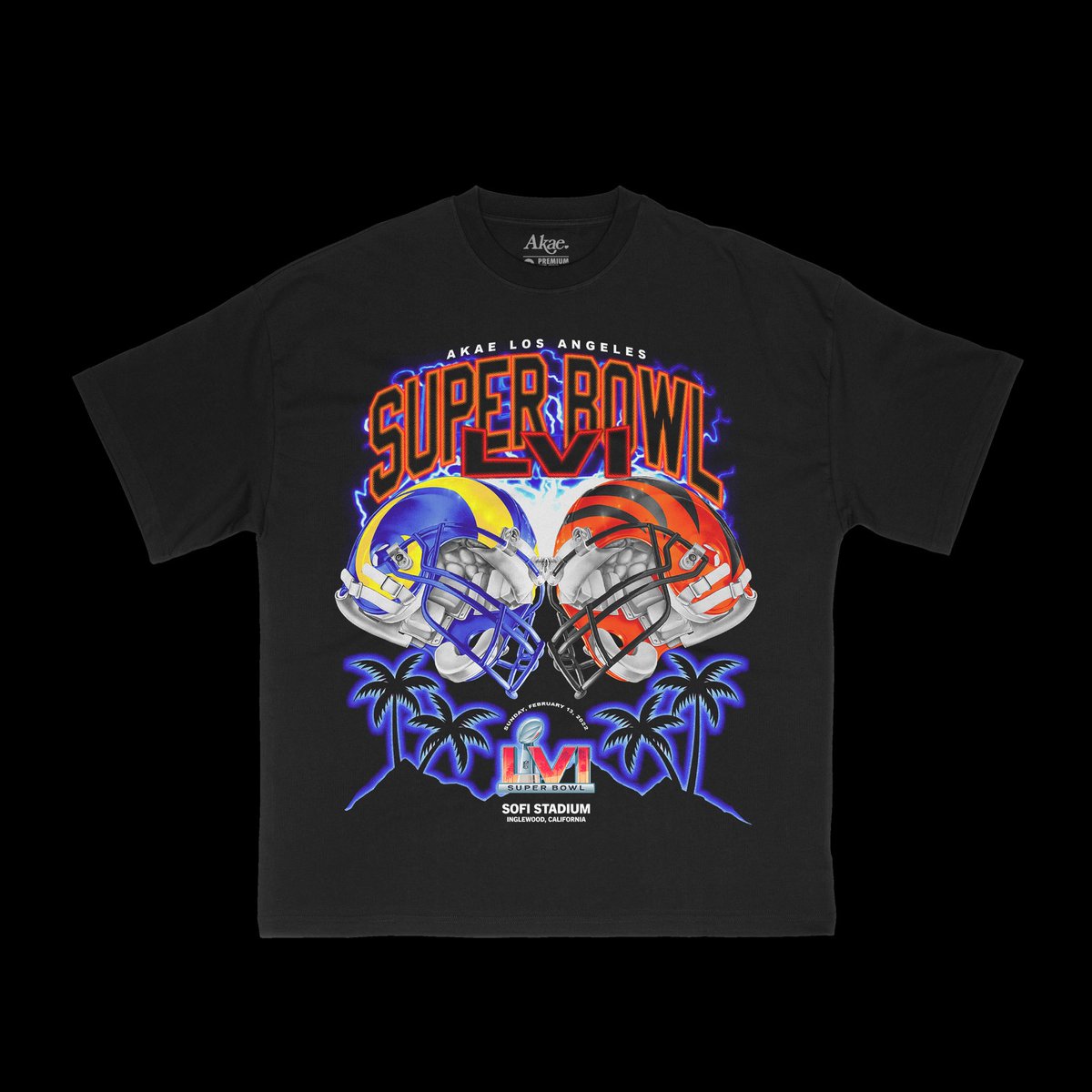 akae_la's tweet photo. “SUPER BOWL LVI” TEE
NOW LIVE. 

https://t.co/dplgUvIJyE

#AKAE #SuperBowl #RAMS #BENGALS #SuperBowlLVI https://t.co/E0y4IBix78