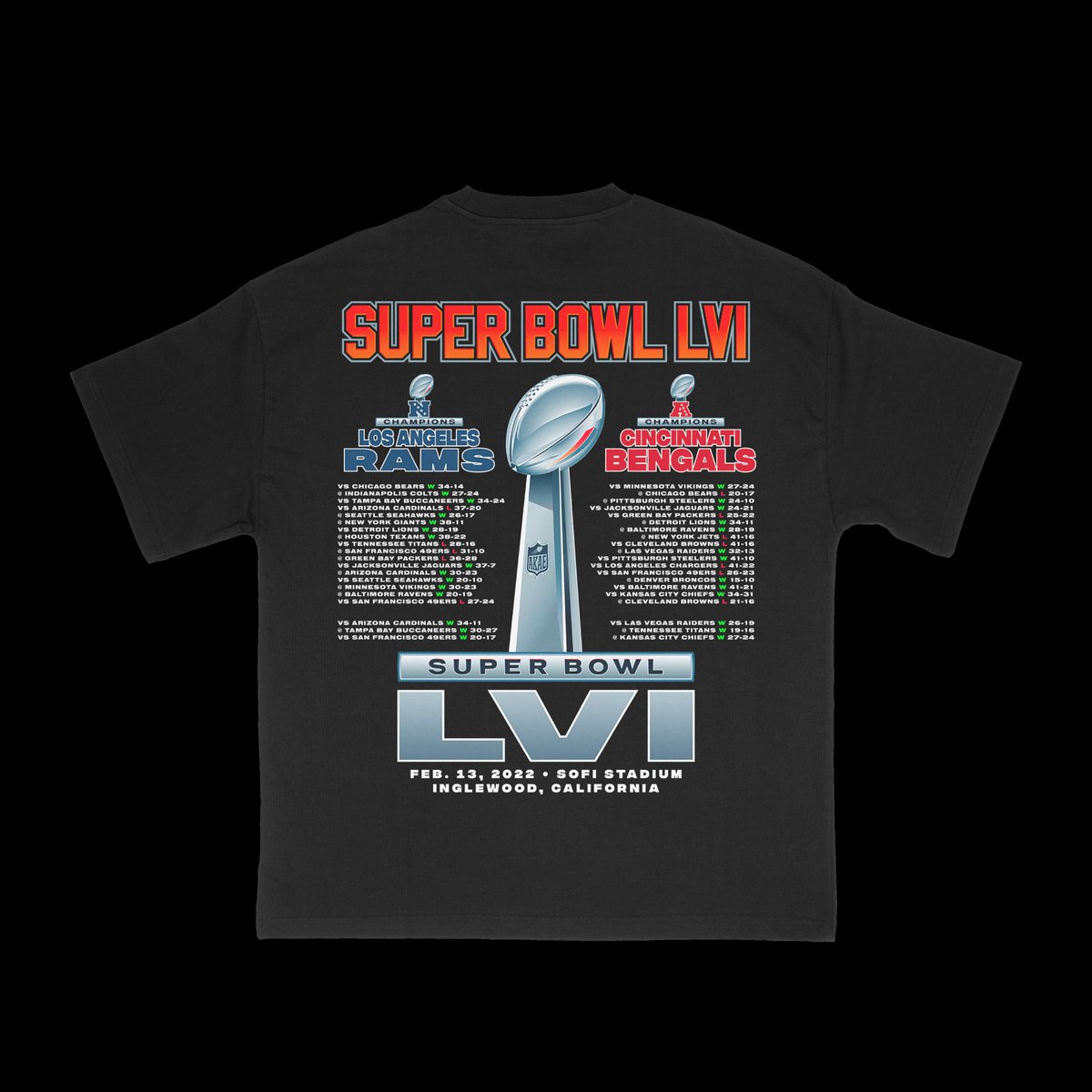 akae_la's tweet photo. “SUPER BOWL LVI” TEE
NOW LIVE. 

https://t.co/dplgUvIJyE

#AKAE #SuperBowl #RAMS #BENGALS #SuperBowlLVI https://t.co/E0y4IBix78