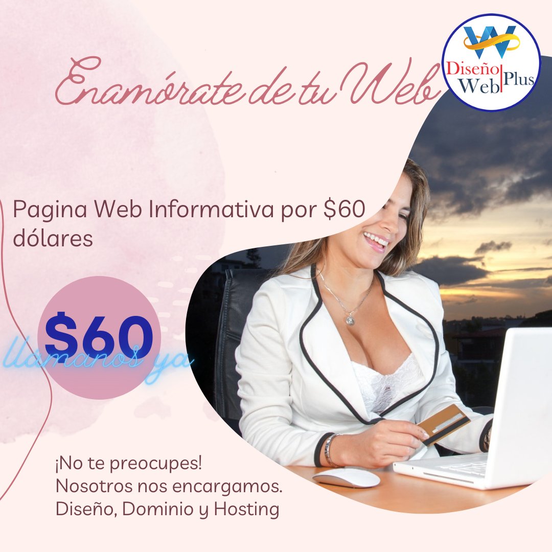 DisenoWebPlus's tweet image. Enamórate de tu Web. Página Web informativa desde $60 dólares a 99 dólares. Diseño del sitio Web Hosting y dominio gratis por un año 
disenowebplus.com
¿Alguna pregunta?
WhatsApp
wa.me/message/7NE4QP…

#disenowebplus #disenoweb #SEO #OFERTAS  #SanValentin #SiguemeYTeSigo