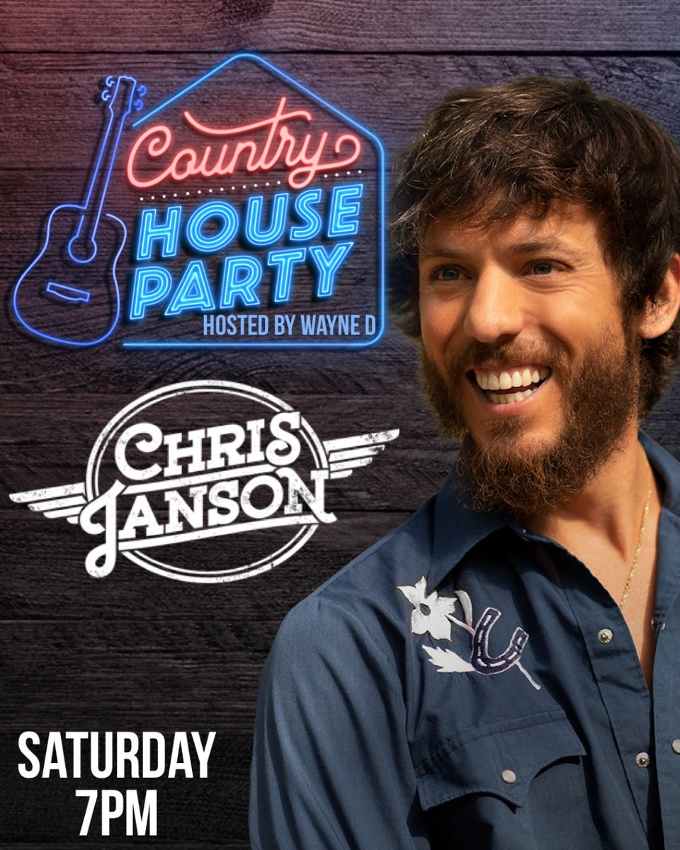 975WAMZ's tweet photo. It's the biggest Saturday night party on your radio and we've got #ChrisJanson hanging out this week! ๐ Plus, more talk about his "Halfway To Crazy" tour and his new album All In! Don't miss #CountryHouseParty... SATURDAY NIGHT at 7PM!
Listen live: https://t.co/F1IqVfi3eX https://t.co/kUdIPPloP7
