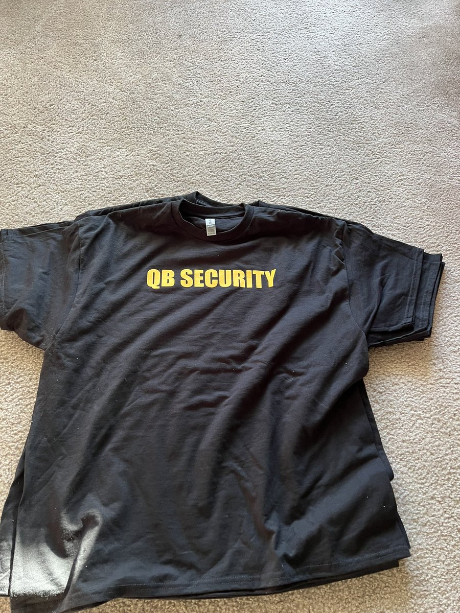lamarrgray's tweet photo. @TravisRGray wanted to give his O-Line, Tight Ends and Running Backs a rallying cry for this upcoming season. So this is what he came up with. These and matching hats will arrive soon in Boulder very soon. #QBSECURITY https://t.co/b2NjHn1RHp