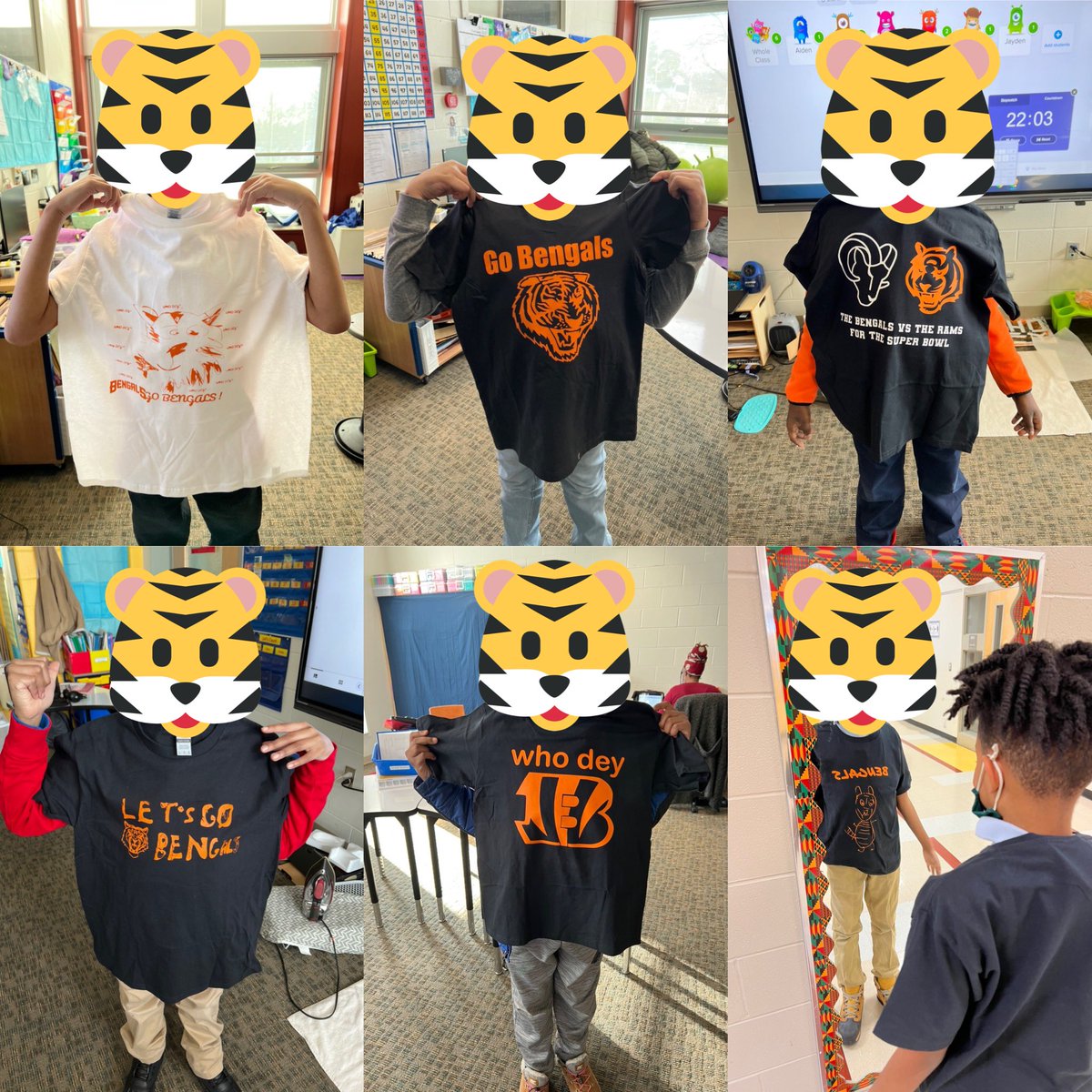 TaylorTomaro's tweet photo. This week I let my students design their own @Bengals shirts for our pep rally. They used @google drawing paired with the @cricut . Needless to say, I’m #proud . #designers #creators #leaders #innovators #theirfutureisbright #CPSforALL @IamCPS @KCoeyGrote @SilvertonSchool https://t.co/Nay02MiYEU
