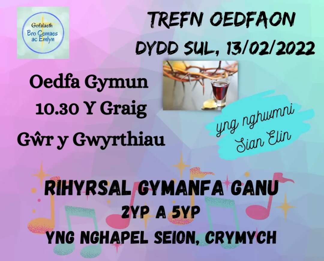 CemaesacEmlyn's tweet photo. Edrych mlan i ddydd Sul. Rihyrsal cyntaf am ddwy flynedd!! https://t.co/z5cmCKz4MC