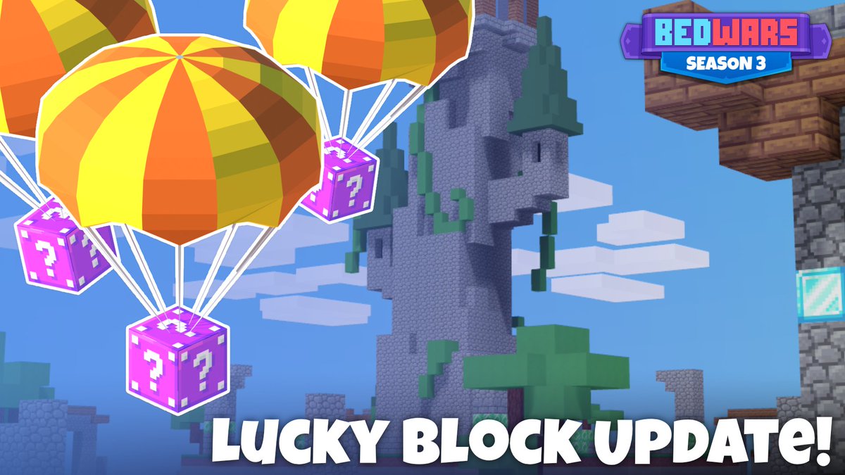 The Lucky Blocks Air Drops Experience (Roblox Bedwars) - BiliBili