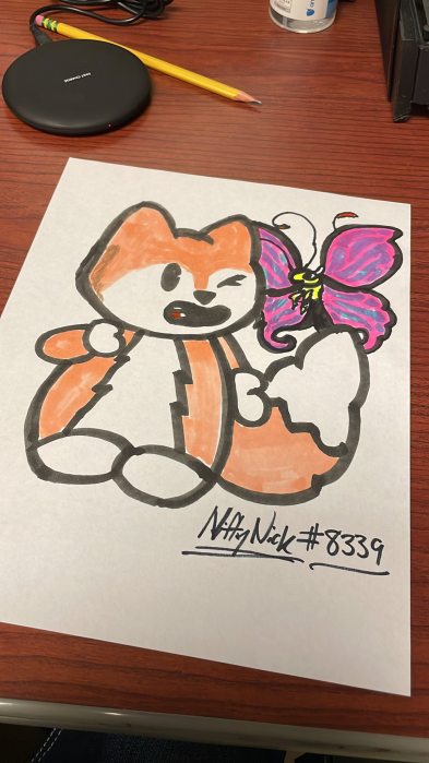 TheGlitterflies's tweet photo. We just want to highlight some of the amazing art thats been submitted to #TheTrialOfThePainter, a challenge to draw us with other NFTs.

TL @Aikko__o f/t. @BoryokuDragonz 
TR @ntadin83 f/t. @FamousFoxFed 
BL @pintobeans_98 f/t @RetroWolvesNFT 
BR @cryptoking4306 f/t @mindfolkART https://t.co/BQgxwkqN9R