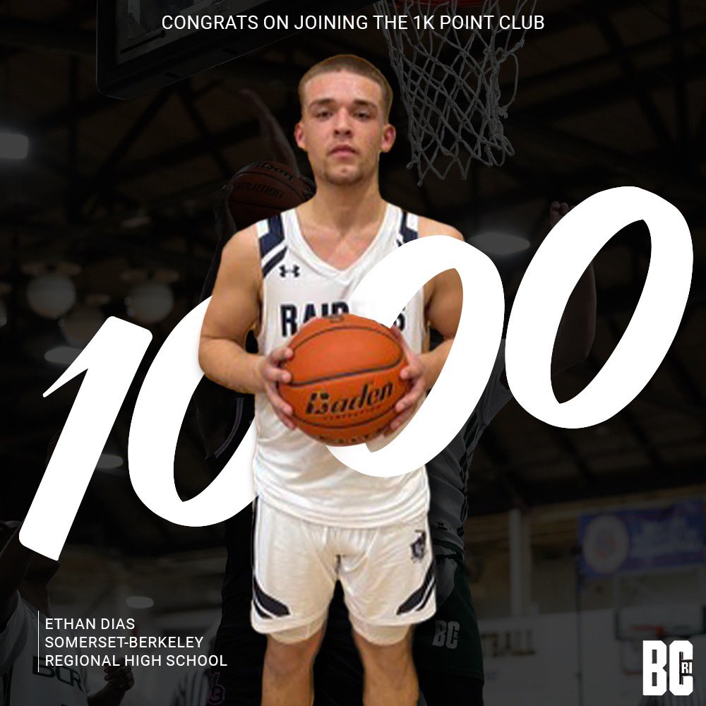 🚨 1k Point Club 🚨 

Huge congratulations to BCRI &amp; Somerset Berkeley Senior, Ethan Dias on surpassing the 1,000 point milestone for his high school career!