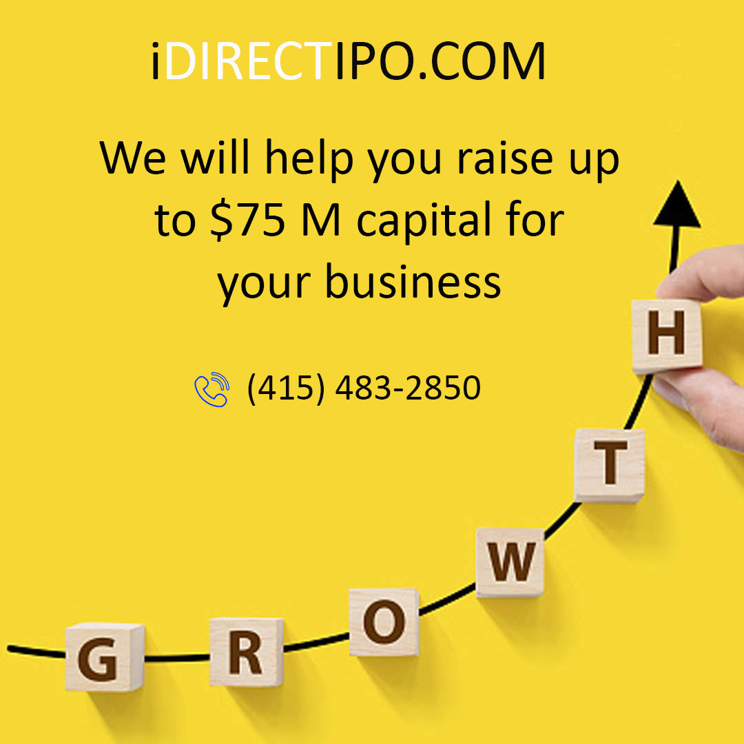 iDirectIPO's tweet photo. As a #businessowner u can raise up to $75 M capital by being able to advertise directly to public &amp; find investors!! 

We can help you. 

Call us at 415-483-2850

#startups #entrepreneurs #raisingcapital #ventures #vc #angelinvestors #raisingmoney #directipo https://t.co/ikWGsDOTWf