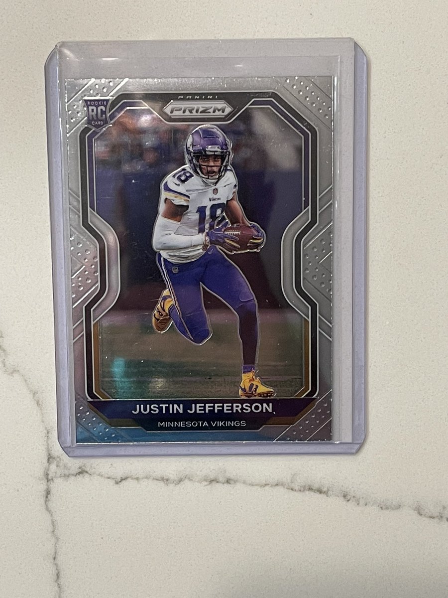 tlschwerz's tweet photo. Have enjoyed dipping my feet into #Vikings Twitter writing for @vikingterritory.

Going to give away this #Skol Justin Jefferson @PaniniAmerica Prizm RC.

RT to enter, must be following to win. https://t.co/NY7mFH2PbF
