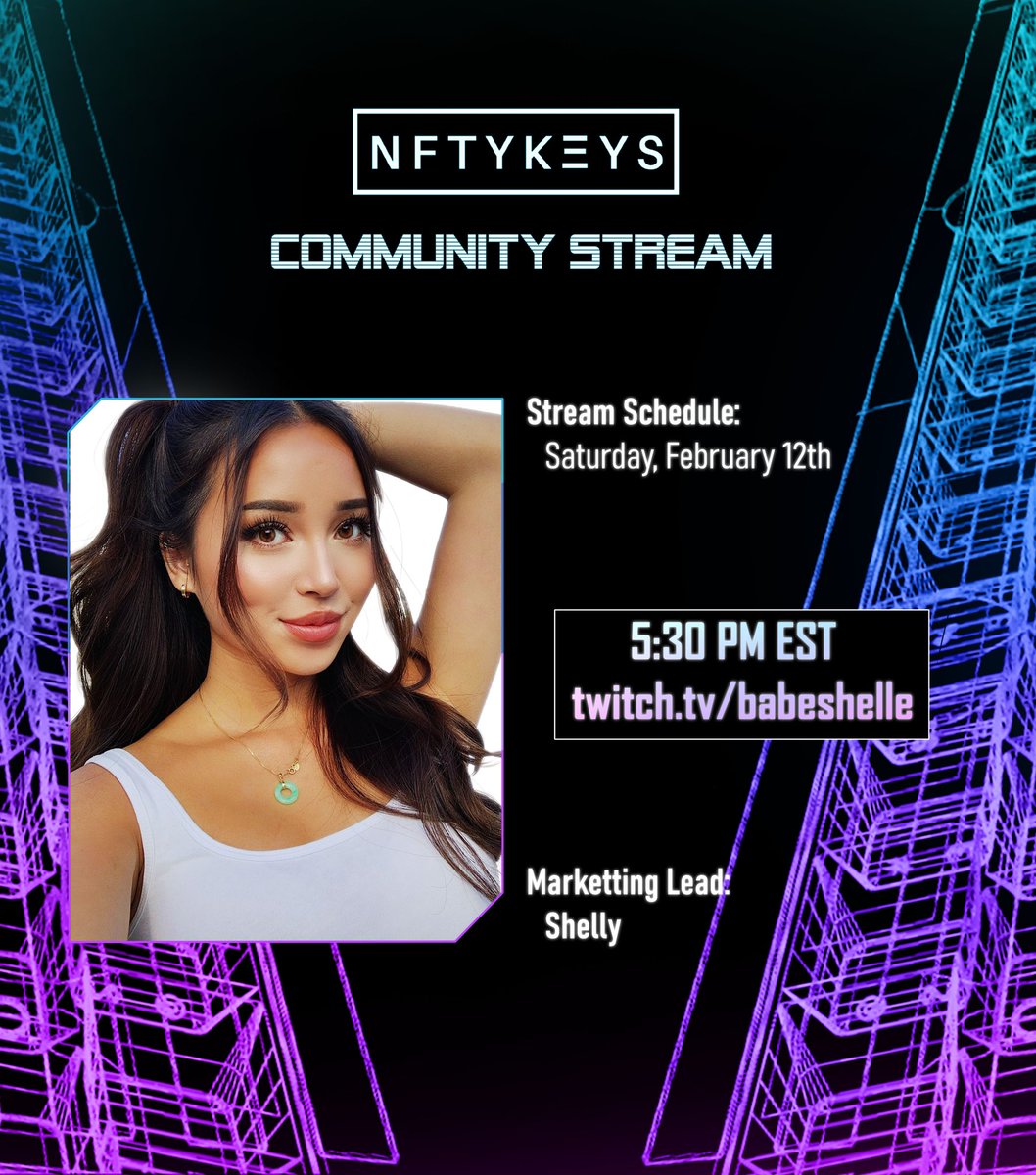 NFTYKEYS's tweet photo. FINALLY our FIRST community stream✨💫

▫️ @babeshellee giving away exclusive Whitelist spots and discord links for you to join our rectangle gang🤍

Let’s play some games together!⚡️
Follow. Like. RT. &amp; Tune in. https://t.co/1cU7qu53fe