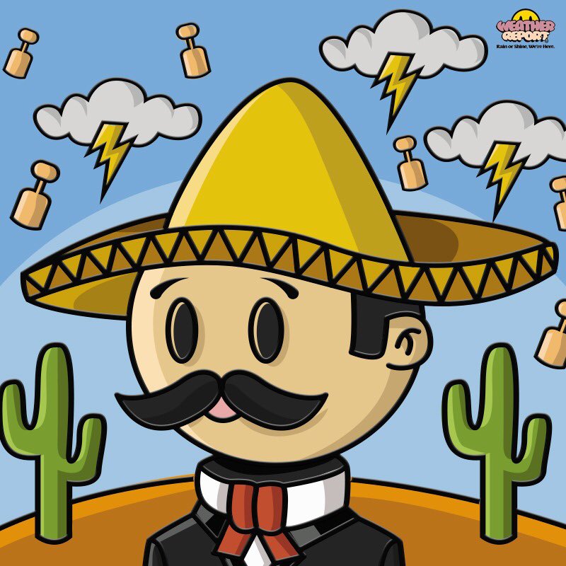 eduardorubiou's tweet photo. When it rains, it pours tequila. Hope you like my Mexican weather reporter @WeatheReportNFT @nevermindwill @zachgoeshard @tobylasso 👀 @VinnieHager @coolcatsnft @cryptorayrays https://t.co/isJwYta9qn