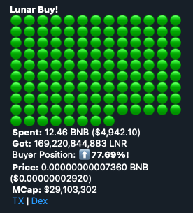 LNRDaily's tweet photo. 🚨Hope everyone is loading their @lnrdefi bags💰 at these great prices! Looks like some people are👀🚀 

💥Tier 1 #CEXlisting soon!
💥#Certik audit: 94 score
💥#Doxxed Devs 
💥Amazing Community Growth🚀
💥+ more catalysts soon!

#LNR #lunardefi  #Crypto #BSC #cryptocurrency https://t.co/vqJ7kM2Bsi